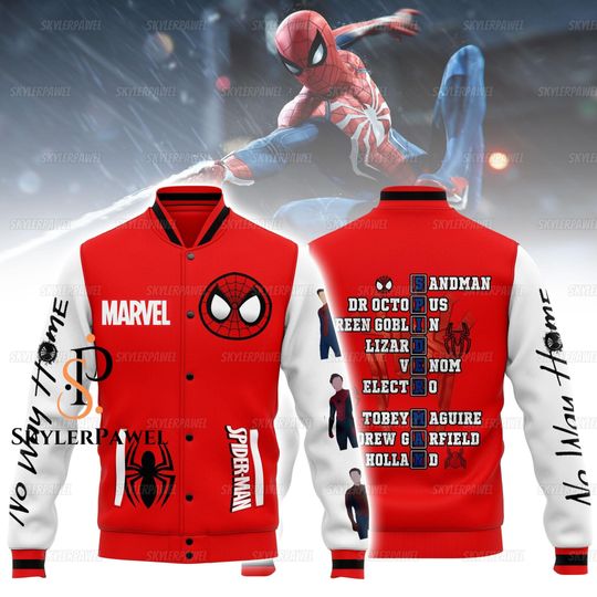 Spiderman Baseball Jacket, Spiderman Jacket, Superhero Baseball Jacket, No Way Home Jacket