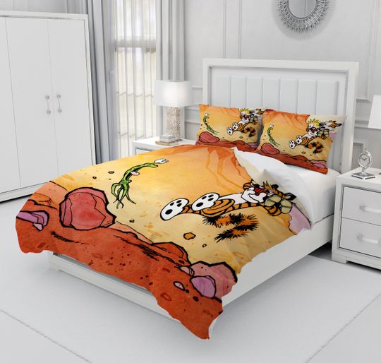 Calvin And Hobbes Tiger Bedding Three Piece Set, Bedroom Decoration, Creative Gifts