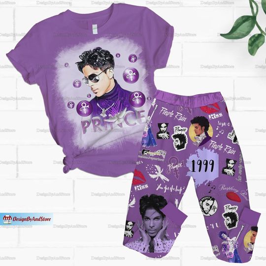 Prince Purple Pajamas Set, Prince Purple Shirt, Pur Rain Holiday Pajamas, Pur Rain Women Pajamas, Pur Rain Set Of Pajamas