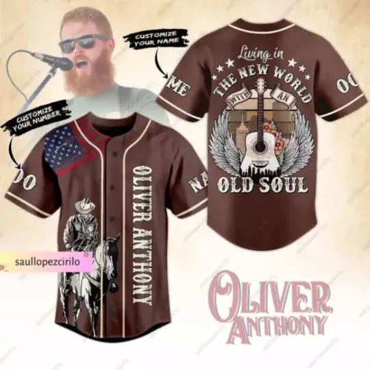 Personalized Oliver Anthony Baseball Shirt, Living in a New World Jersey Shirt