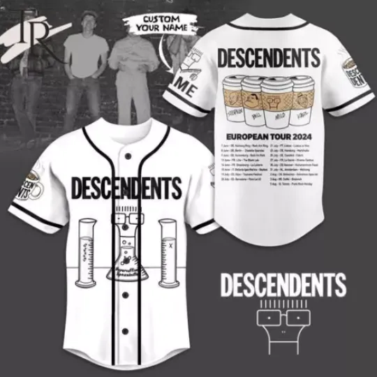 Personalized! Descendents European Tour 2024 Jersey Shirt 3D  Gift Fans