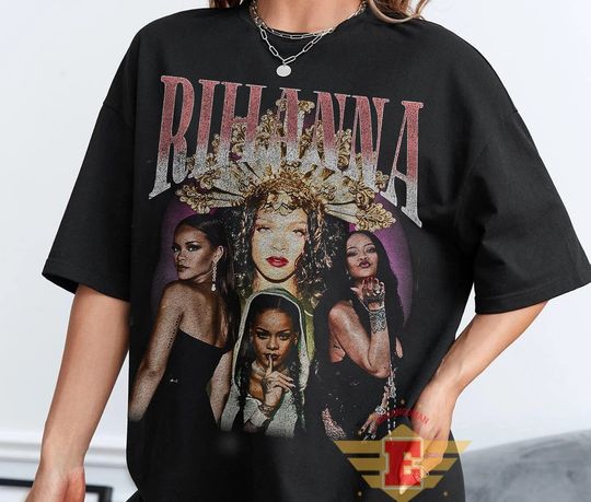 Rihanna 90s retro rap tee | Bootleg rap tee | Vintage 90s rap tee | Graphic Rap Tee | Rihanna Superbowl T Shirt