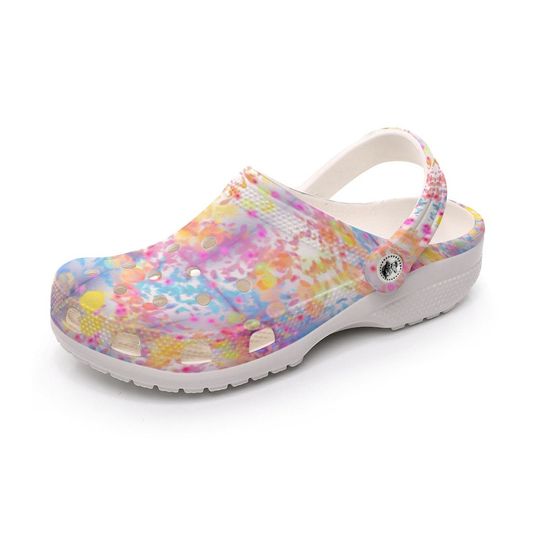 Leafy Dreams Rubber Clogs for Women - Light, Comfy and Affordable
