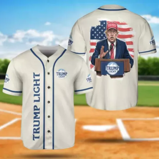 Trump Light Beer America Baseball Jersey America President Trump Supporter Tee