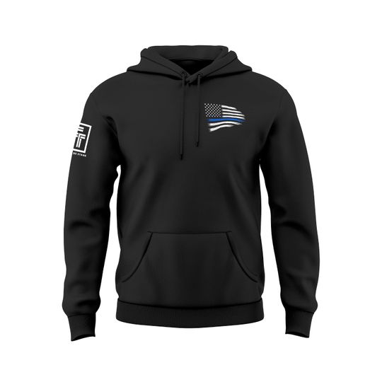 Thin Blue Line Hoodie Police Law Enforcement Office USA Flag Shirt Blue Lives Matter Back the Blue Men's Hoodie