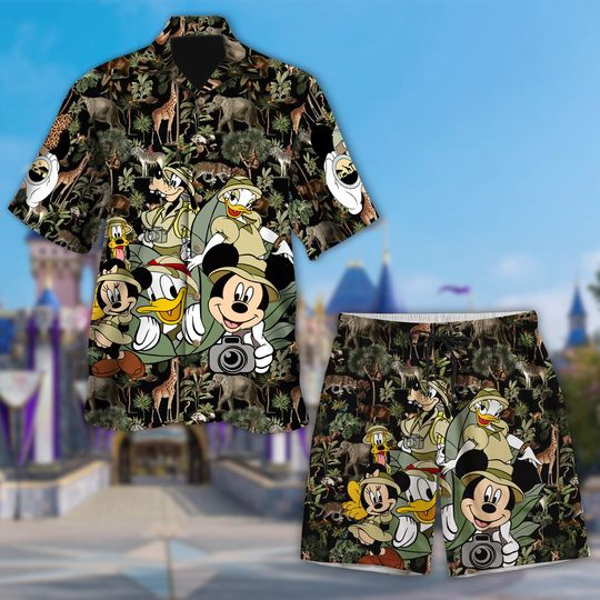 Mouse Jungle Theme 3D Hawaiian Shirt, Mouse And Friends Aloha Shirt