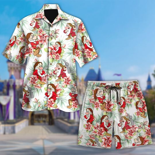 Dwarfs Grumpy Hawaii Beach Shirt, Dwarfs Button Up Shirt, Princess Movie Hawaiian