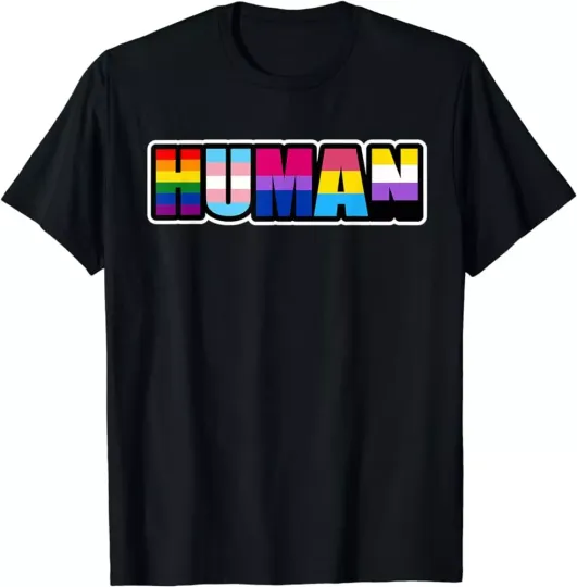 HUMAN LGBT Flag Gay Pride Month Transgender T-Shirt