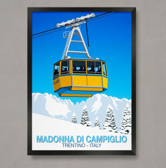 Madonna di Campiglio Ski Poster, Ski Resort Poster