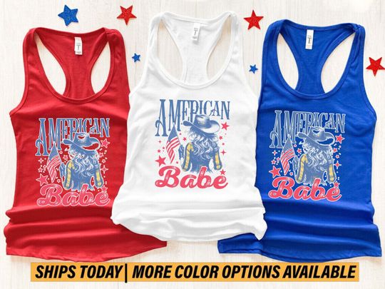 American Babe Tank Top, July 4th shirt, USA Tank, 4th of July Tank Top, America Tank Top, Independence Day Tank
