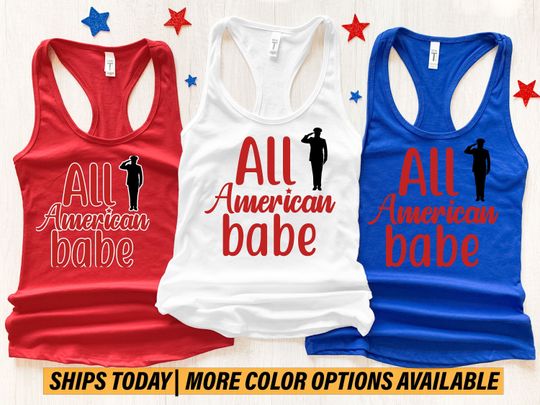 All American Babe Tank, 4th of July Tank, Independence Day Tank Top, Fourth of July Tank, Patriotic Tank