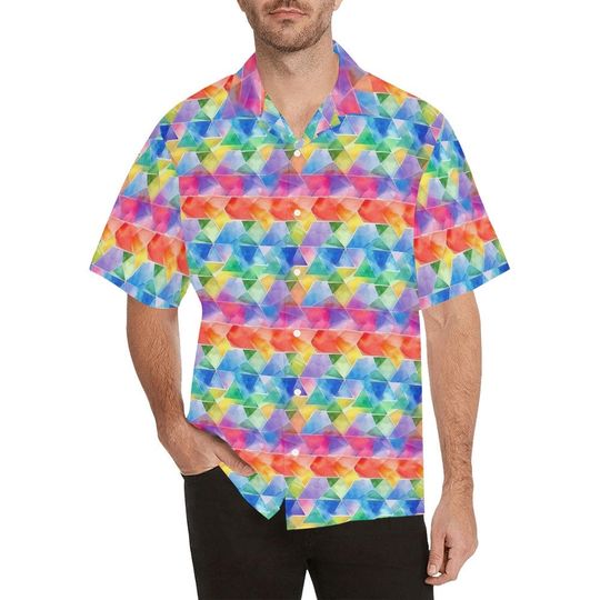Rainbow Geometric Men Hawaiian shirt
