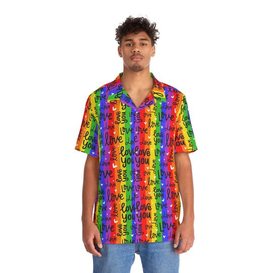 Pride Love - Rainbow - Men's Hawaiian Shirt (AOP)