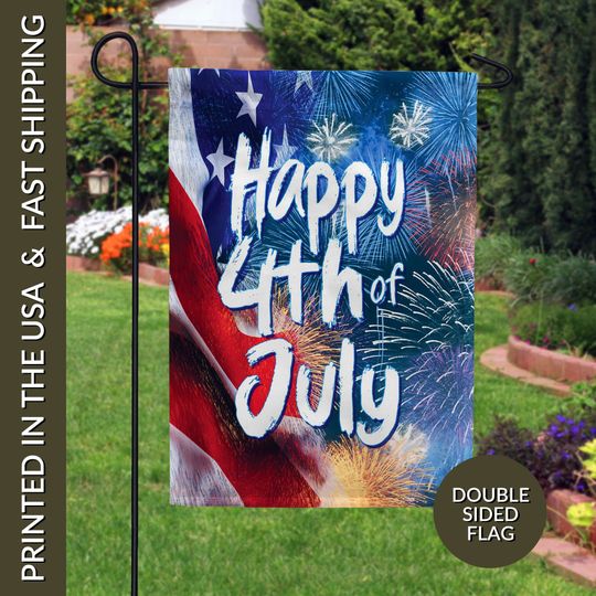 Happy 4th of July Garden Flag, July 4th Garden Flag