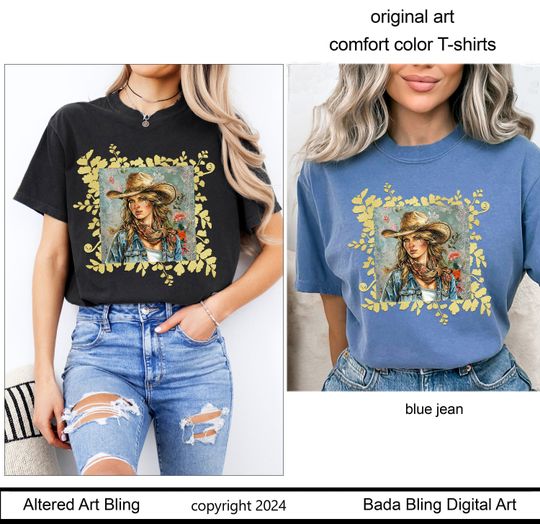 Cowgirl T-shirts, Cowgirl Shirts, original art designs, Western shirts