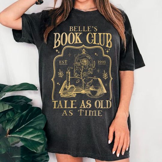 Beauty And The Beast Belle Book Clubs Shirt Funny Tee, Tale As Old As Time Boys Tees, Family Trip Vintage Graphic T-shirt