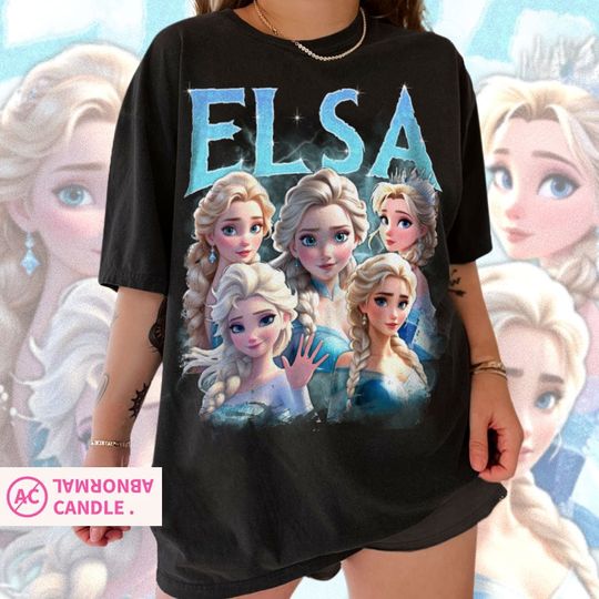 Elsa Princess Shirt Funny Tee, Frozen Tees, Vintage Graphic T-shirt Family 2024 Trip Gifts