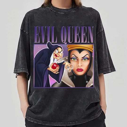 Evil Queen Shirt Funny Tee, Snow White Princess Tees, Villains Vintage Graphic T-shirt Family 2024 Trip Gifts