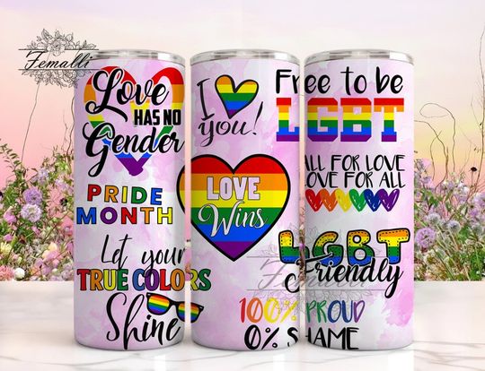 Rainbow Tumbler, Pride Tumbler, LGBT Suport Tumbler, Gay, Lesbian