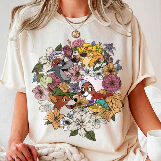 Robin Hood Team Spring Floral Flower Garden Shirt Funny Tee, 2024 Family Trip Boys Tees, Vintage Graphic T-shirt