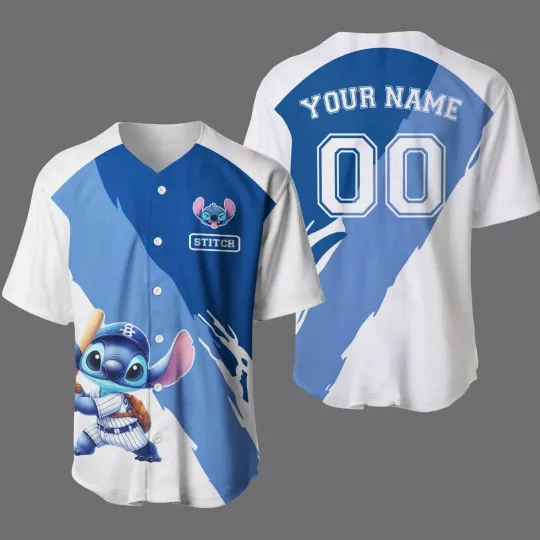 Personalized Lilo And Stitch Baseball Jersey Button Down Shirt
