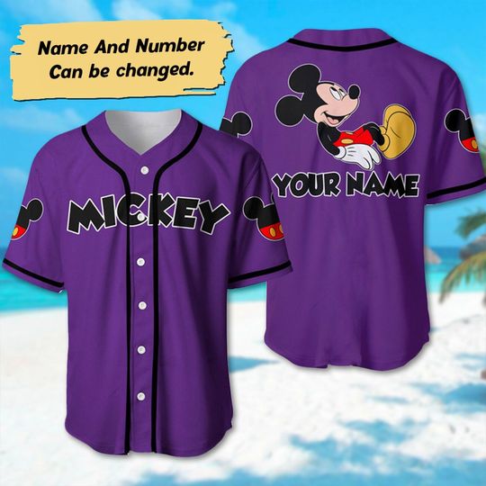 Custom Mickey Baseball Jersey, Custom Mickey Mouse Baseball Team Tee, Mickey Character Basketball Jersey