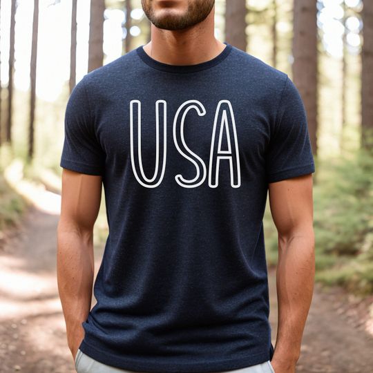 Big USA Tshirt, USA Men's shirt, 4th of July t-Shirt, America Patriotic Shirt