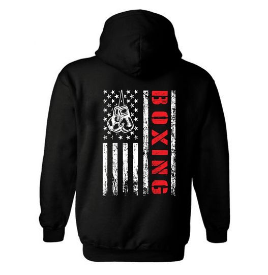 Boxing American Flag gloves Hoodie | Boxing |  Boxer Hoodie |  Boxer American Flag |  Patriotic Boxer | Proud American