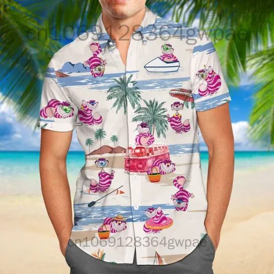 Disney Cheshire Cat On the Beach Hawaiian Shirt
