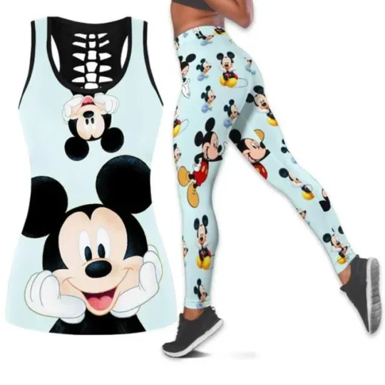 Disney Mickey Mouse Hollow Tank Top Legging Set