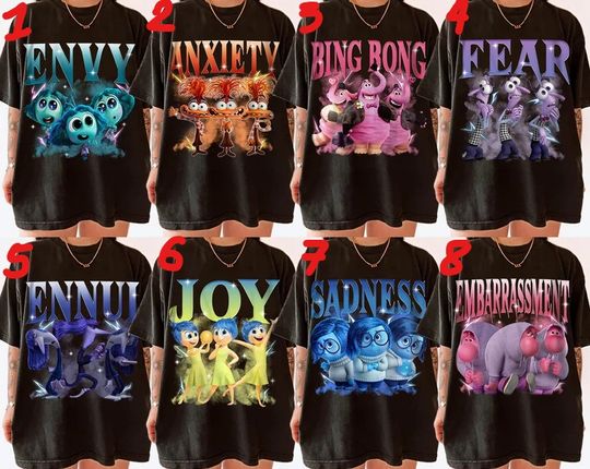 Inside Out Friends Team Anger Sadness Fear Joy Shirt Funny Tee, Magical Place Tees, Vintage Graphic T-shirt Family 2024 Trip Gifts