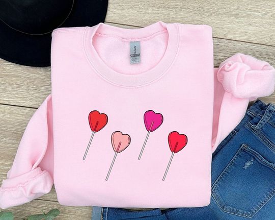 Candy Heart Sweatshirt, Heart Sucker, Valentines Day Sweatshirt, Cute Valentines Sweatshirt, Valentine Graphic Tee