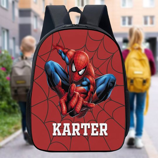 Personalized Family Spider Backpack, Spider Hero Bottle Gift For Kids