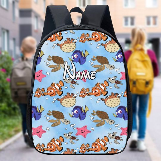 Personalize Backpack Fish And Turtle Bag, Back To School