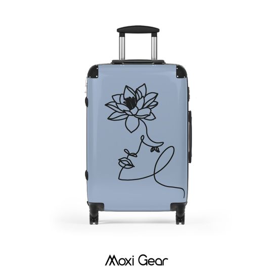 Hard Shell Luggage, Suitcase on Wheel Floral Suitcase Decorative Art Travel Luggage Flight Attendant Carryon Bag