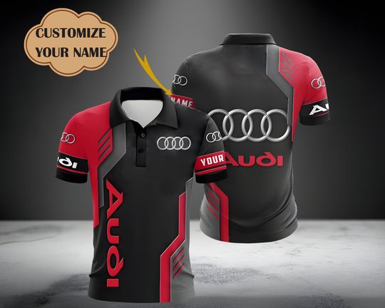 Personalized Audi Sport Luxury Car 3D All Over Print, Polo Shirt, Gift For Lovers Audi, Gift For Him.