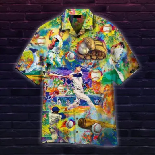 Baseball Hawaiian Shirt, Baseball Apparel Hawaii Summer Beach Shirt