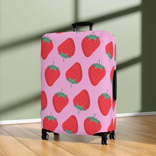 Strawberry Inspired Luggage Cover, Summer Vacation, Summer Trip