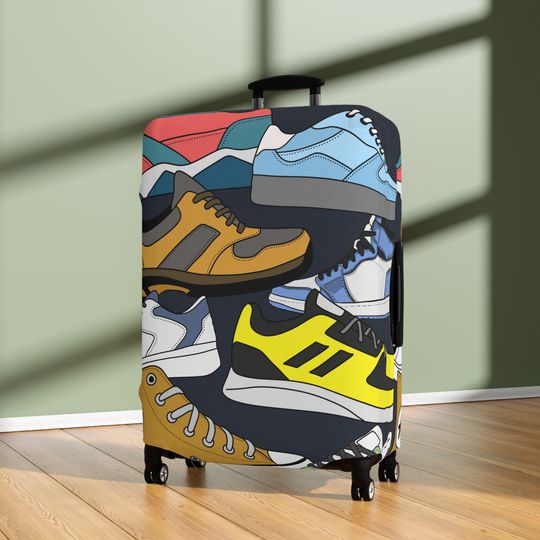 Shoes Sneakers Inspired Luggage Cover, Summer Vacation, Summer Trip