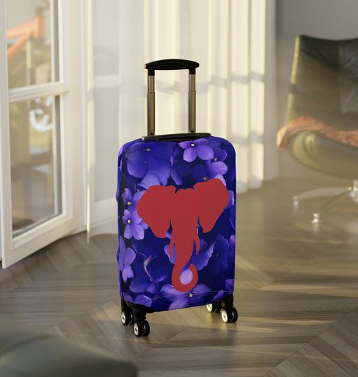 Elephants & Violets Luggage Cover