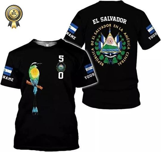Personalized El Salvador Shirt Custom Camiseta de El Salvador Flag Shirt Men