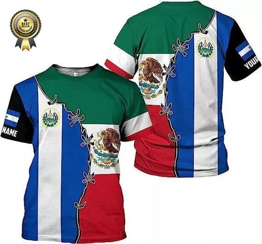 Personalized El Salvador Shirt Custom Camiseta de El Salvador Flag Shirt Men