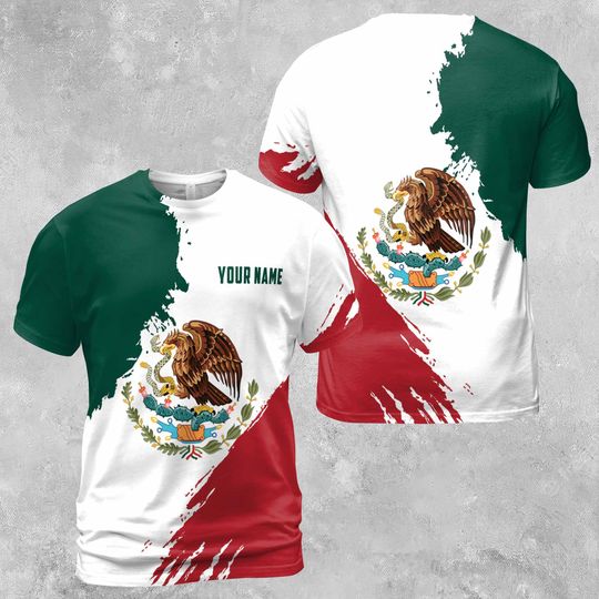 Custom 3D Mexican Shirt For Adults, Mexico Eagle 3D T-Shirt