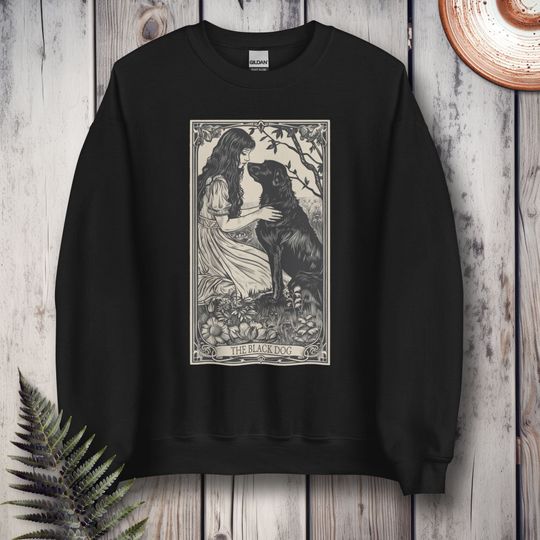 Black Dog Tarot Card Sweatshirt, Tortured Poets Tarot Sweatshirt