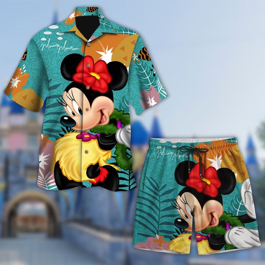 Mouse With Flower Hawaii Beach Shirt, Mouse Movie Button Up Shirt Holiday, Mouse Hawaiian Shirt Gift, Mouse 3D All Over Print Shirt