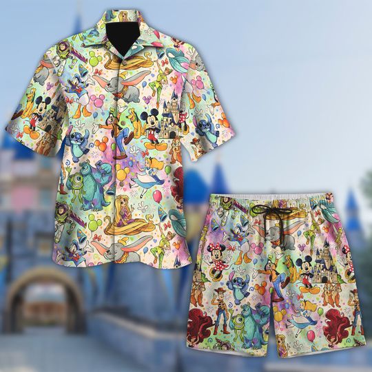 Movie Cartoon Characters Hawaiian Shirt, Summer Beach Trip Family Hawaiian T Shirt