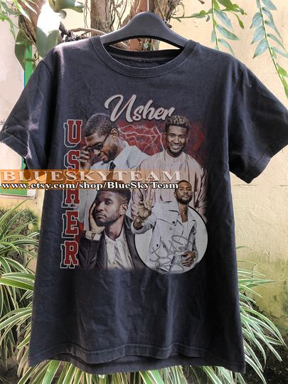 Usher Shirt 90s Vintage x Bootleg Style Rap Tee Retro T-Shirt, Shirt For Fan, Ushers Super bowl 2024