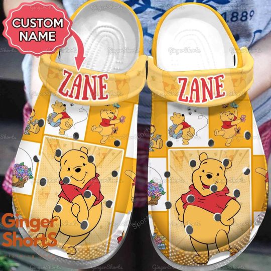 Custom Pooh Bear Shoes, Winnie The Pooh Shoes, Pooh Sandals, Pooh Summer Shoes