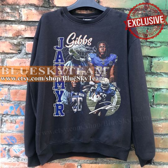 Vintage Style Jahmyr Gibbs Sweatshirt, Jahmyr Gibbs Bootleg Shirt, American Football Shirt, Football Fan Gifts