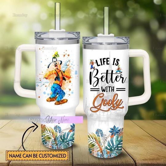 Goofy 40oz Tumbler, Personalized Tumbler, Life Is Better With Goofy Tumbler, Stainless Steel Tumbler